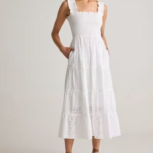 NWT Quince Organic Cotton White Eyelet Sundress